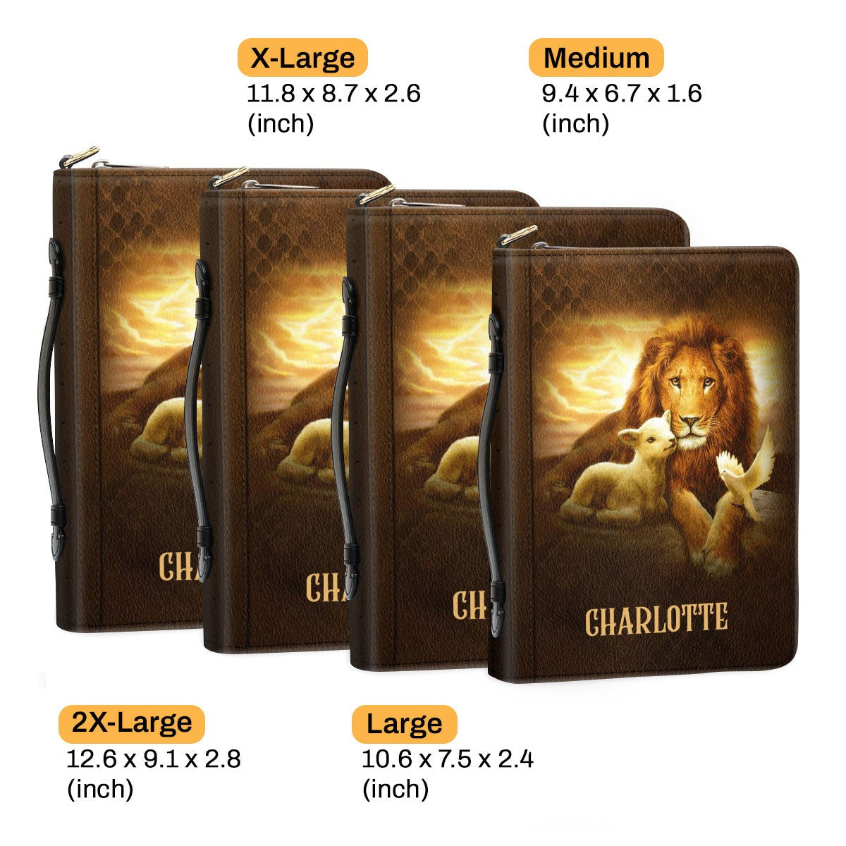 Personalized Lion Bible Cover With Zipper, Gift For Church Staff, Christian Gift, Bible Covers Jesus Gifts